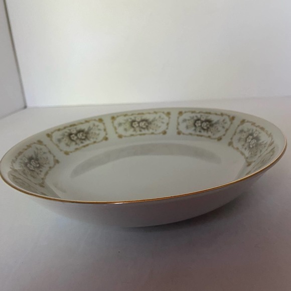Happy Home China Elegance Coupe Soup Bowl White Flowers W/ Scrolls Discontinued - Picture 2 of 5